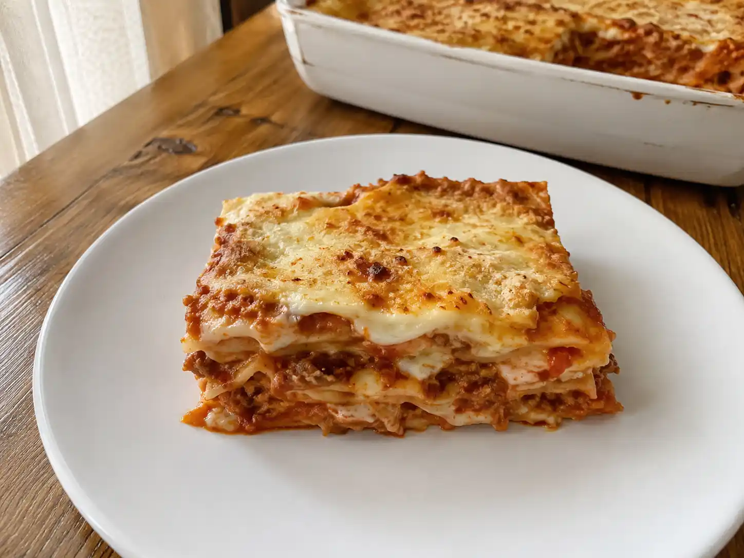Lasagna con il pane carasau al forno con ragù, besciamella e pecorino in teglia